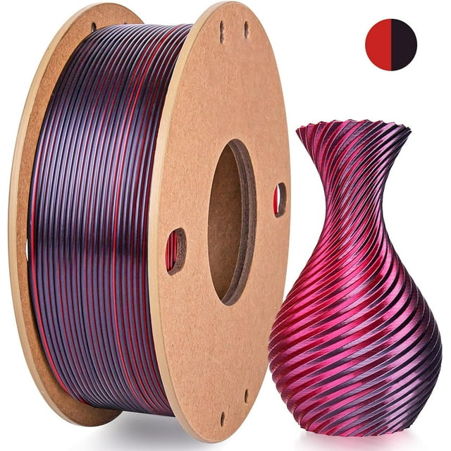 Multicolor 3D Printer Filament,Dual/Tri Color 1.75mm PLA Silk Shiny Printing Filament,250g(0.55lbs) Fit Most FDM 3D Printer