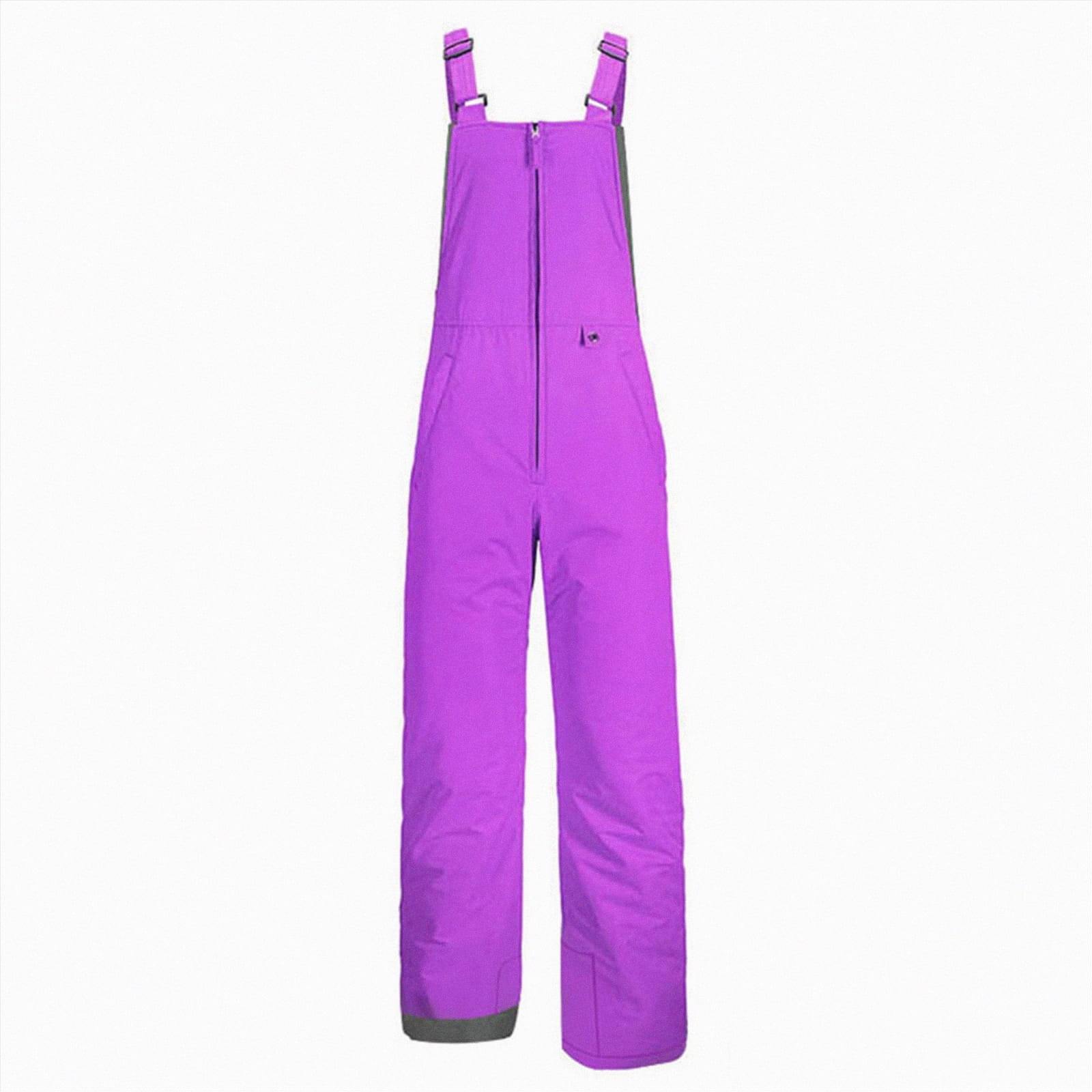 HCNTES Children's Insulated Snowsuit Bib Overalls Kids Adjustable Strap Design for Skiing Winter Activities(A-Purple,9-10 Years)