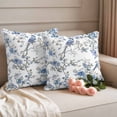 thumbnail image 3 of Pack of 2 Outdoor Pillow Covers 24x24 Inch Waterproof Blue Floral Birds Throw Pillow Covers,Decorative Couch Pillow Case Sham Farmhouse Flowers Pastoral Pillowcases Cushion Covers for Patio Garden, 3 of 8