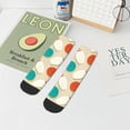 thumbnail image 7 of Rateoe Vintage Bowling Pattern Quarter Crew Socks,Toe Seamed Ankle Socks,Cotton Cushioned Breathable Athletic Crew Sports Socks, 7 of 7