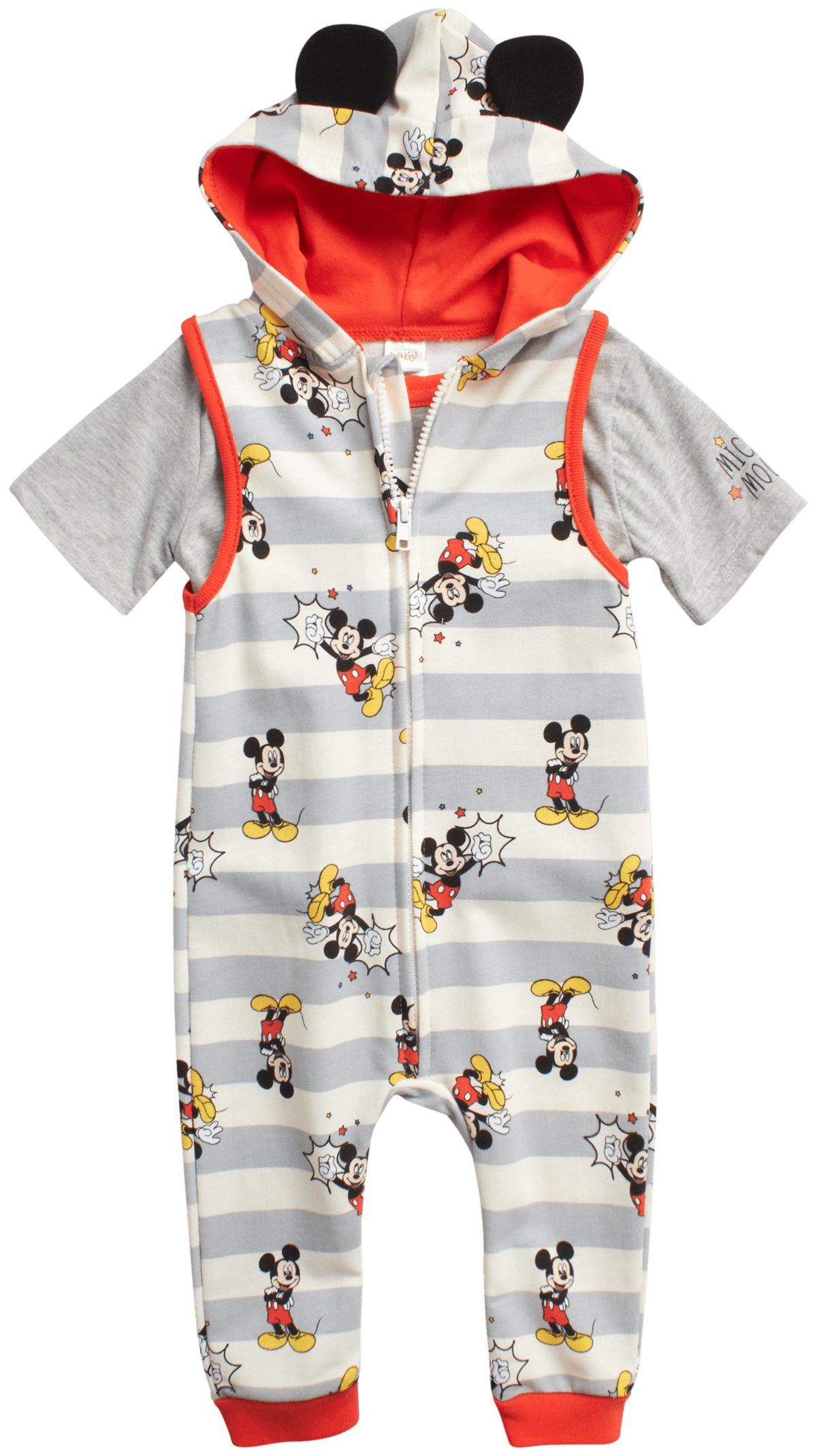 Disney Baby Boys’ Mickey Mouse Romper 2 Piece Sleeveless Coveralls