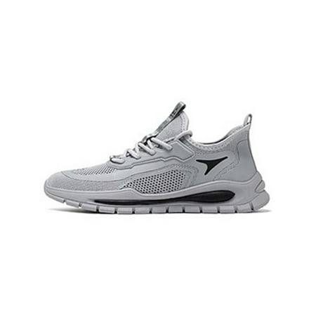 

Lumento Men Sneakers Lace Up Athletic Shoes Mesh Work Shoe Anti Slip Trainers Sport Fashion Breathable Casual Sneaker Gray 9