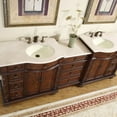 Silkroad Exclusive 90-inch Double Sink Bathroom Vanity Cabinet Baltic ...