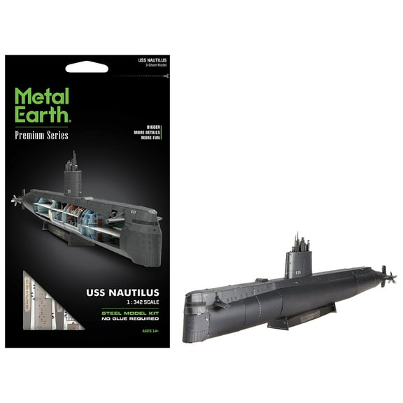 Model Kit USS Nautilus (SSN-571) Submarine "United States Navy" (Challenging Difficulty) Steel Model by Metal Earth