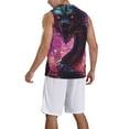 thumbnail image 2 of Honeii Neon Futuristic Dragon print basktball shirt for men and women, Unisex basketball jersey for Theme party-X-Large, 2 of 6