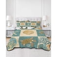 thumbnail image 3 of Vintage Coastal Full Size Down Alternative Comforter, Lightweight Comforter Quilt Bedding Set with Pillow Shams Summer Beach Sea Turtle Shell Starfish All Seasons Bed Comforter Duvet Insert 78"x90", 3 of 7
