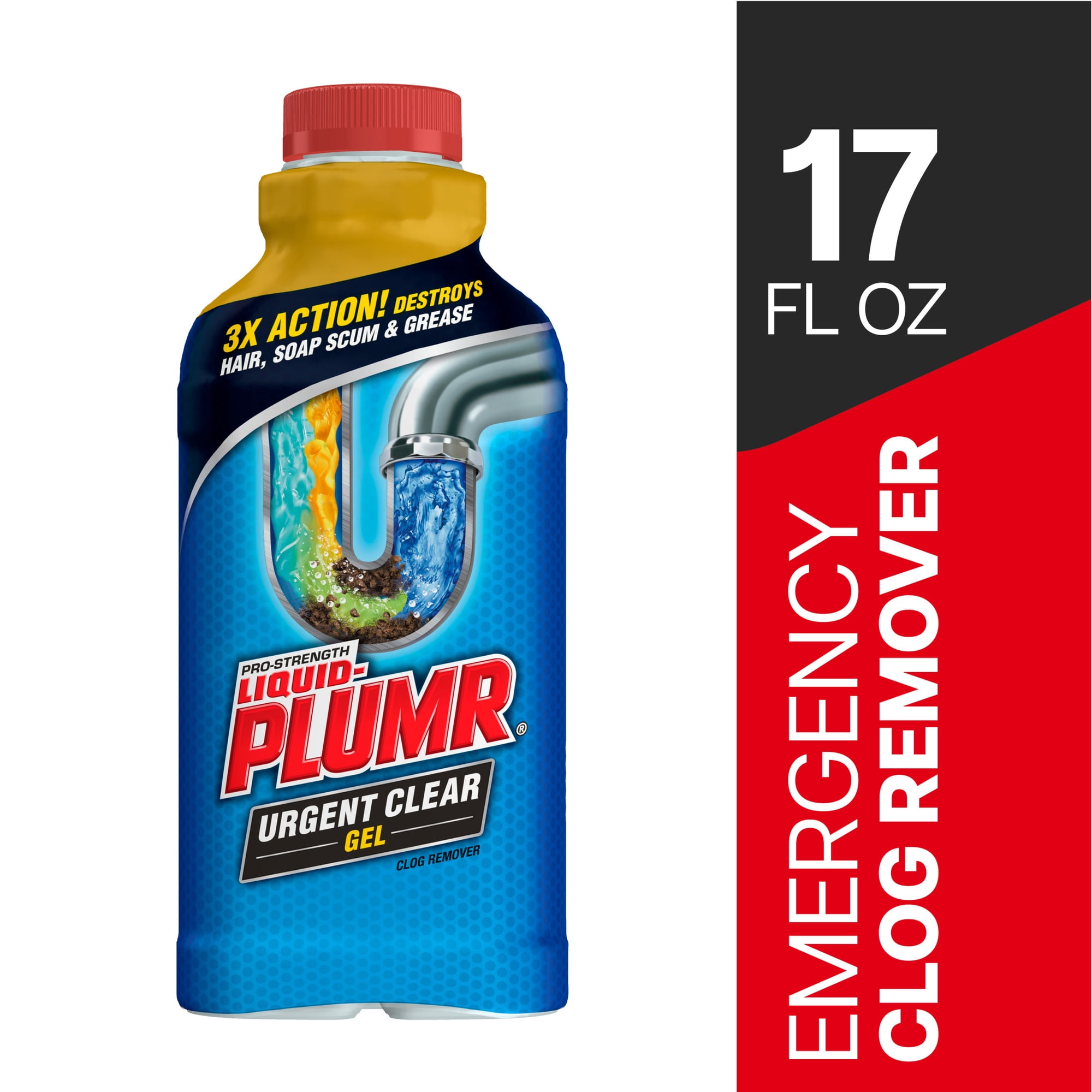 Liquid-Plumr Drain Clog Remover Gel, Urgent Clear, 17 fl oz