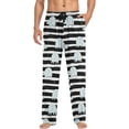 thumbnail image 4 of HPINK-T Black White Elephant Stripe Pajama Pants Mens Lounge Pants Lightweight Men Pajama Bottoms with Drawstring & Pockets, 4 of 13