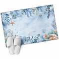 thumbnail image 6 of Blue Eucalyptus Bathroom Rug Washable 2x3 Entryway Rug Non Slip Botanical Ombre Coastal Front Door Mat Low Pile Indoor Doormat Throw Floor Carpet for Kitchen Bedroom Entrance, 6 of 8