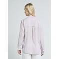 thumbnail image 3 of Time And Tru Women's and Women's Plus Linen Oversized Shirt with Long-Sleeves, Sizes XS-4X, 3 of 5
