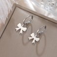 thumbnail image 3 of Cute Bow Small Hoop Earrings for Women Hypoallergenic Gold/Silver Simple Bowknot Statement Ribbon Dangle Drop Wedding Party Huggie Earring Trendy Minimalism Jewelry Gifts Valentine Day for Her, 3 of 11