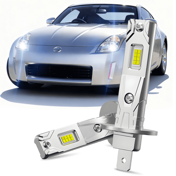 6000K LED Headlight Kit for 2003-2005 Nissan 350Z H1 High Beam Conversion 6000LM LED Light Bulbs Kits