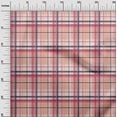 thumbnail image 2 of oneOone Cotton Silk Peach Fabric Madras Check Craft Projects Decor Fabric Printed By The Yard 42 Inches Wide, 2 of 4