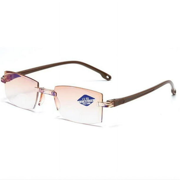Gafas de presbicia con zoom inteligente y antiluz azul, de borde cortado, modernas, con doble luz, para cerca y lejos, de doble propósito, para hombres y mujeres, gafas antiguas