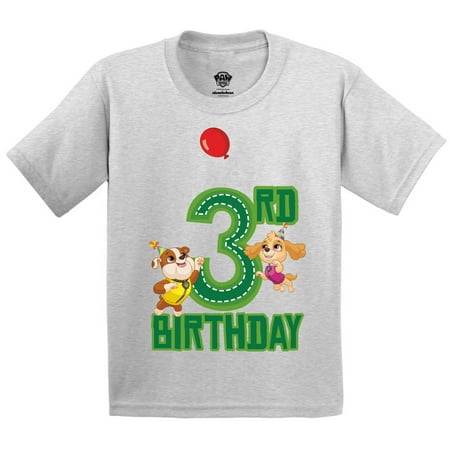 

Paw Patrol Birthday Shirt Toddler for 3 Years Old Boys Girls - Rubble Skye 3rd Birthday T-shirt 3T