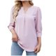 thumbnail image 1 of Camisa de gasa de manga 3/4 suelta de color sólido informal con estilo para mujer OAVQHLG3B Store lin121212, 1 of 5