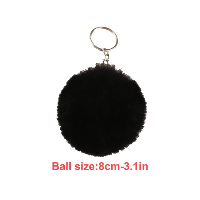 Advancent Fuzzy Ball Llavero Encantadores Llaveros Multifuncional Conveniente Adorable Multi-colores Llaveros Mujeres Negro 4cm Artesanía Negro 8cm Advancent HA059936-68