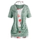 thumbnail image 1 of Tamaño más carenado frontal Marled camiseta Y cabestro sin mangas floral Conjunto Rosegal Camisetas tallas grandes, 1 of 5