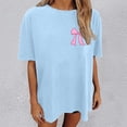 thumbnail image 4 of DHFJKG Short Sleeve Shirts For Women Oversized Bow Print Graphic Tee Crewneck Vintage Tshirts Casual Baggy Streetwear Trendy Tops, 4 of 8
