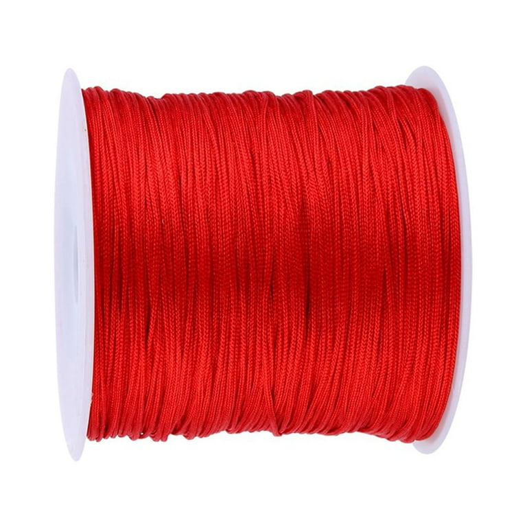 Eotvia Satin Nylon Trim Cord, 0.8mm Beading String Red Chinese