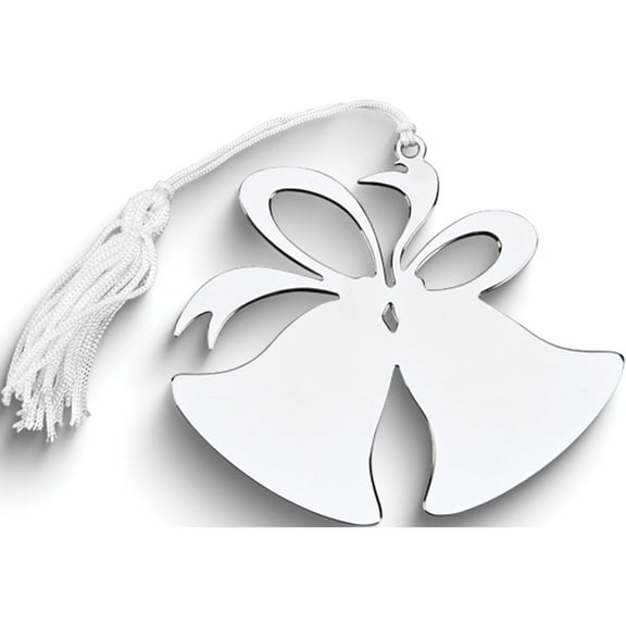 Fashion Nickel-Plated White Tassel Engraveable Bells Ornament Made In China gm14650