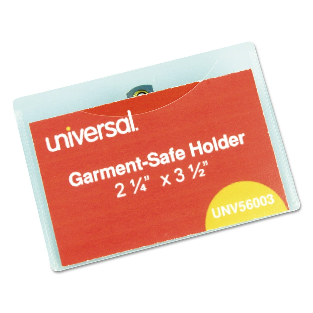 Universal Clear Badge Holders w/GarmentSafe Clips, 2 1/4 x 3 1/2