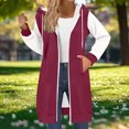 thumbnail image 6 of Yourumao Zip up Hoodie for Women Color Block Hooded Long Jackets Raglan Long Sleeve Jackets Soft Cozy Casual Fall Overcoats with Pockets, 6 of 6