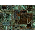 thumbnail image 1 of Ahgly Company Indoor Rectangle Patchwork Turquoise Blue Transitional Area Rugs, 5' x 7', 1 of 4