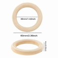 thumbnail image 4 of Natural Wood Rings Set of 30 - 60mm Unfinished Circles for DIY Crafting & Macrame Projects, 4 of 5