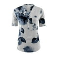 thumbnail image 3 of Camisas de verano para mujer, camisetas de manga corta con cuello en V para mujer con botones y estampado de flores OAVQHLG3B Store lin121212, 3 of 3