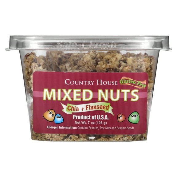 Country House Mixed Nuts, Chia   Flaxseed, 7 oz (198 g)