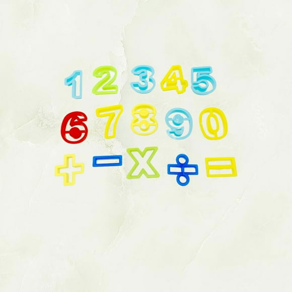 BESTYASH 15Pcs Assorted Color Plastic Mould Set for Number Dough Crafting and Modeling
