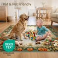 thumbnail image 4 of ODIKA 5'x7' Ultra-Soft Area Rug, Floral Vintage Garden Panel With Medallion Boho Corner Ornaments None Washable, Bare feet friendly, Silk-Touch for Bedroom Home office, 4 of 7