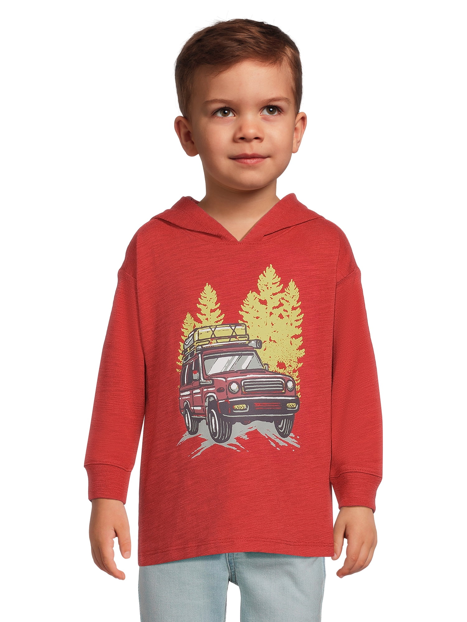 Garanimals Toddler Boy Long Sleeve Graphic Hooded TShirt, Sizes 12M5T