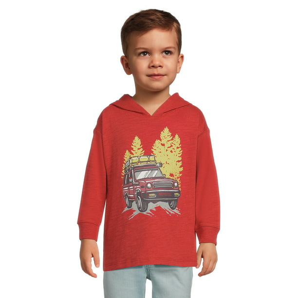 Garanimals Toddler Boy Long Sleeve Graphic Hooded T-Shirt, Sizes 12M-5T ...