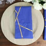 Efavormart 5 Pack | 20"x20" Modern Royal Blue Polyester Linen Dinner Napkins With Gold Foil ...