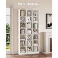 thumbnail image 4 of Hzuaneri 7-Tier Bookcase, Narrow Bookshelf, Tall Skinny Display Bookcase with Cube Storage, Adjustable Shelves, for Living Room, Office, Study, Bedroom, White, 9.4 x 11.8 x 84.3 inch, 4 of 8