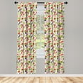 thumbnail image 3 of Ambesonne Mushroom Curtains, Ladybird Flower Snail, Pair of 28"x95", Multicolor, 3 of 5