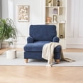 thumbnail image 2 of Mid-Century Chaise Lounge Chair, Modern Oversized Chair with Adjustable Backrest, Sleeper Sofa Chair with Soild Wood Legs for Bedroom, Living Room, 2 of 9