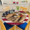 thumbnail image 6 of Baseball Round Table Cloth Cover American Flag Vintage Baseball Bat Glove Ball Tablecloth for Indoor Outdoor Picnic Party Fit for Round Tables, 6 of 6