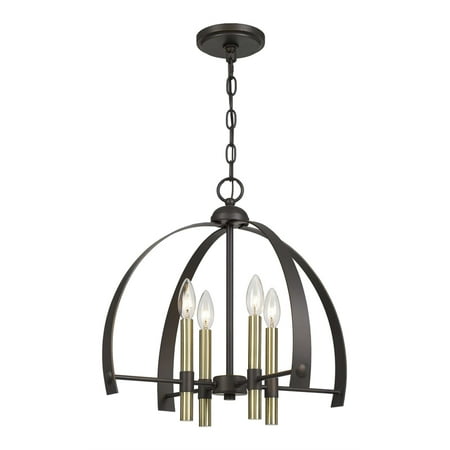 

Cal Lighting Utica 4-Light Metal Chandelier in Antique Brass/Bronze