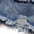 thumbnail image 5 of BXJX Girls Denim Shorts, Summer Elastic Waist Relaxed Fit School Kids Jean Shorts Blue Size 8-9 T, 5 of 6