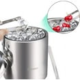 thumbnail image 4 of Nvzi Ice Buckets with Stainless Steel Ice Tongs,Double Wall Ice Bucket with Lid,Silver Ice Wine Chiller for Bar Paties,Ice Buckets for Camping, 4 of 5