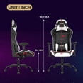 thumbnail image 7 of Gaming Chair Racing Chair PC Computer Chair with Lumbar Support Headrest Armrest Task Rolling Swivel Desk Chair Ergonomic PU Leather E-Sports Adjustable Office Chair for Men(White), 7 of 7