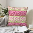 thumbnail image 6 of Haiem Flowers Print Velvet Soft Solid Decorative Square Throw Pillow Covers Set with Elegant Piping Christmas Cushion Case for Sofa Bedroom Car-16"x16", 6 of 8