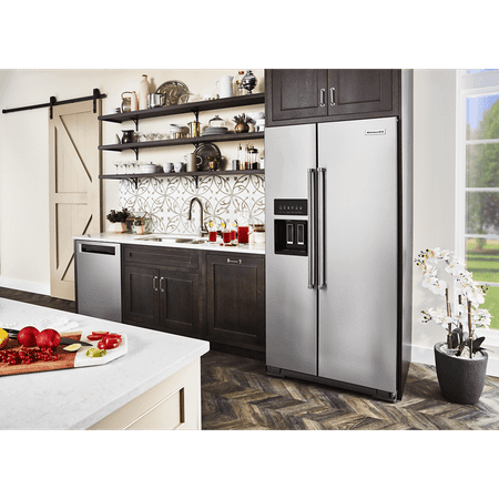 KitchenAid - 22.6 Cu. Ft. Side-by-Side Counter-Depth Refrigerator - Stainless Steel