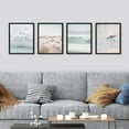 thumbnail image 2 of PixonSign Framed Wall Art White Nautical Ocean Sea Beach Grass Seagull Posters, Set of 4 Seaside Landscape Wall Decor Prints, Nature Wilderness Wall Décor for Living Room, Bedroom - 12"x16" Black, 2 of 5