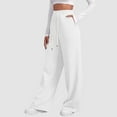 thumbnail image 6 of GEWSEY Women's Sweatpants Straight Leg High Waist Casual Drawstring Sweat Pants Workout Athletic Joggers with Pockets White, L, 6 of 7