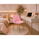 thumbnail image 2 of Silla de Comedor de Terciopelo con Patas de Acero Acabado Tipo Madera Estilo Moderno - Silla de Comedor Tapizada Minimalista con Relleno Suave Rosa, 2 of 8