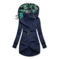 thumbnail image 2 of Joernso Women Coat Leaves Print Hooded Long Winter Jacket for Work, 2 of 8